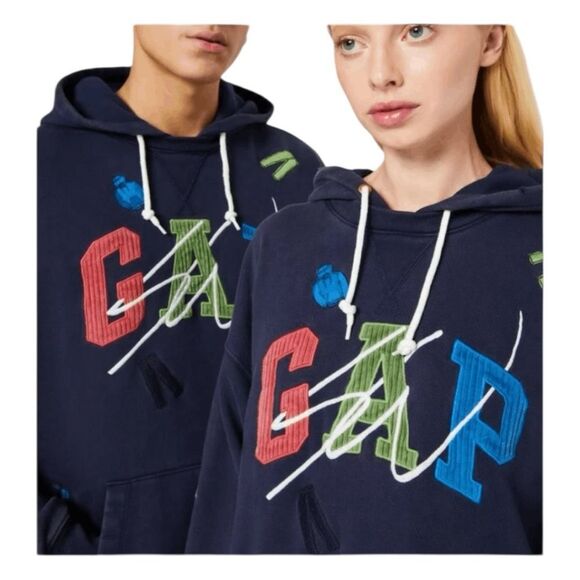 GAP Navy Hoodie with Colorful Graphics - Picture 4 of 16